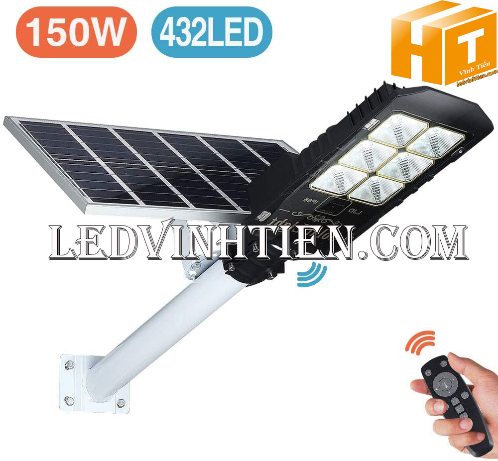 Đèn đường led năng lượng mặt trời 150W pin rời loại tốt, giá rẻ, ngoài trời, không tốn điện