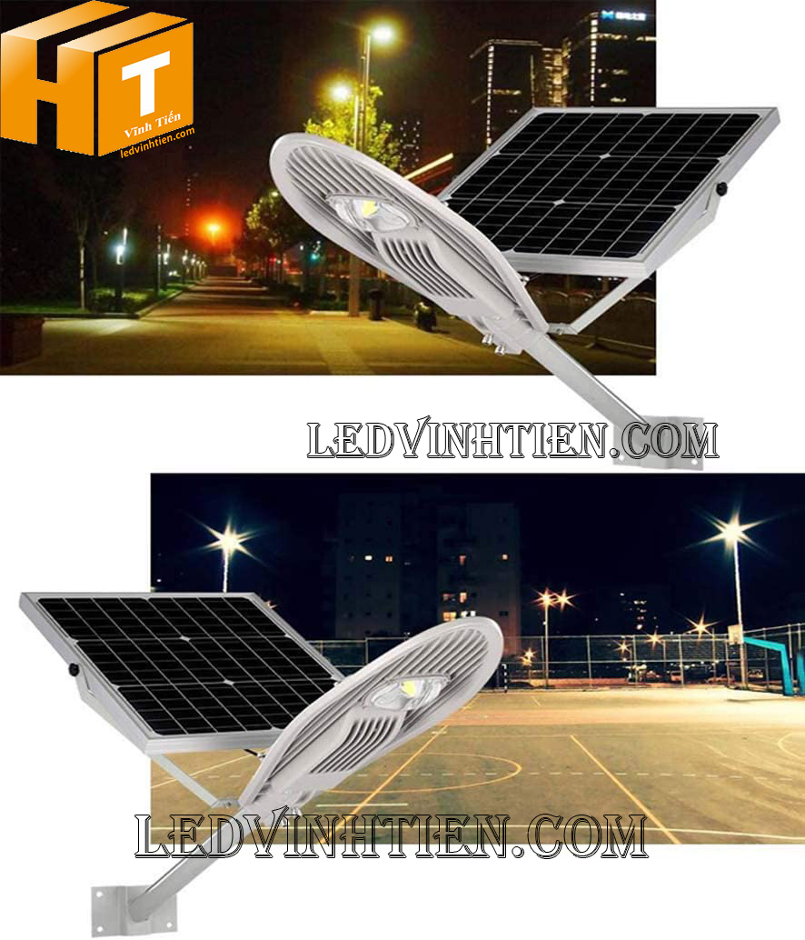 Đèn đường led năng lượng mặt trời 80W chiếc lá, giá rẻ, Ledvinhtien.com