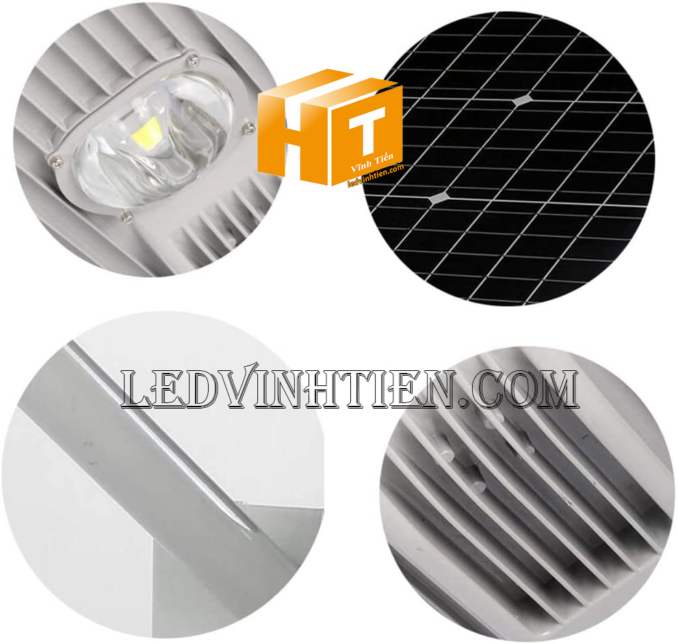 Đèn đường led năng lượng mặt trời 80W chiếc lá, giá rẻ, Ledvinhtien.com