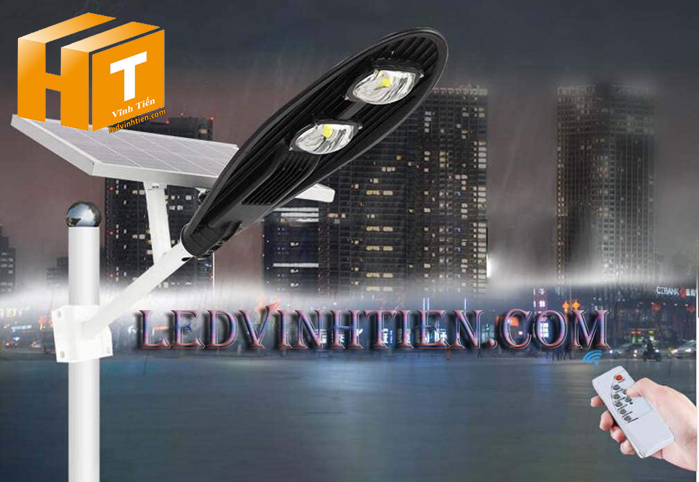 Đèn đường led năng lượng mặt trời 80W chiếc lá, giá rẻ, Ledvinhtien.com