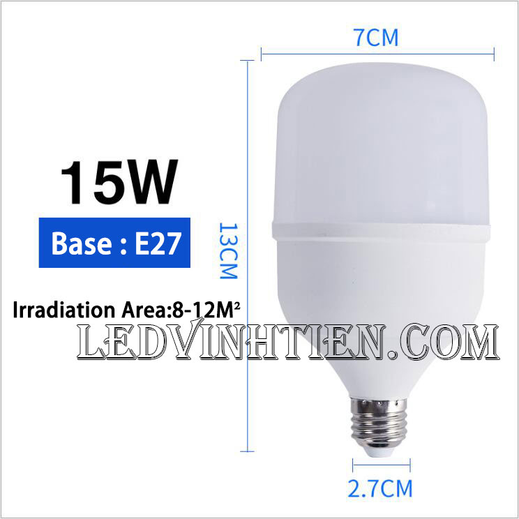 Bóng Đèn led búp trụ 15W