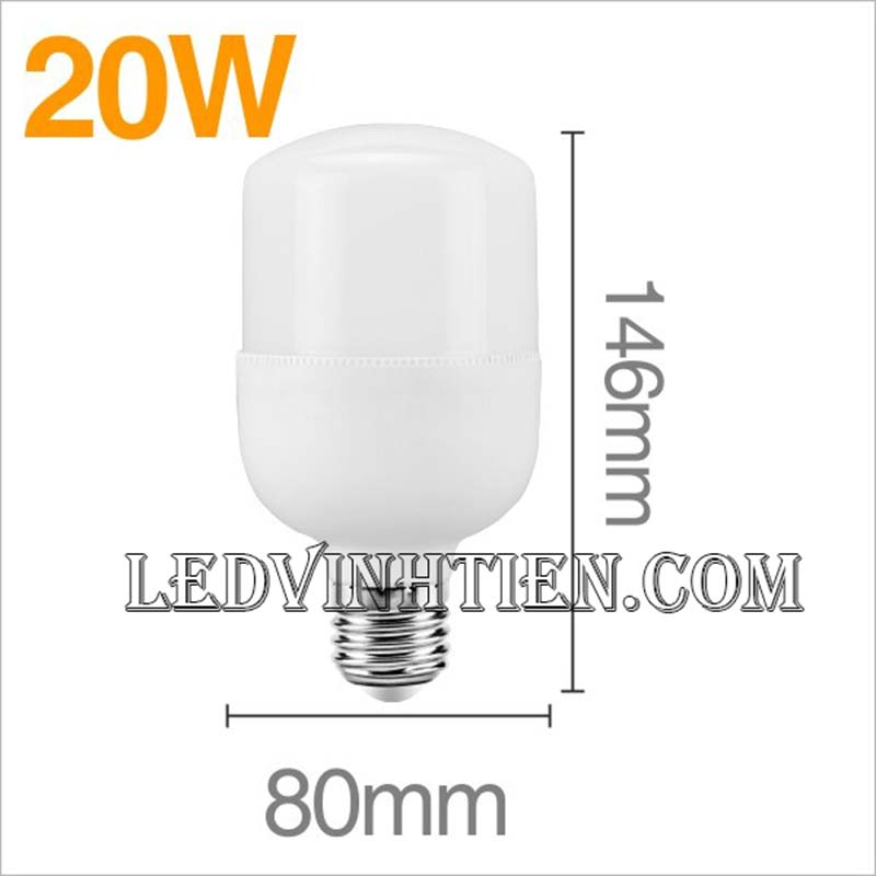 Đèn led búp trụ 20W loại tốt, giá rẻ, chất lượng, dùng chiếu sáng nội thất