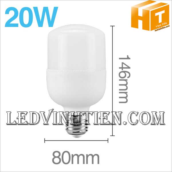 Đèn led búp trụ 20W loại tốt, giá rẻ, chất lượng, dùng chiếu sáng nội thất