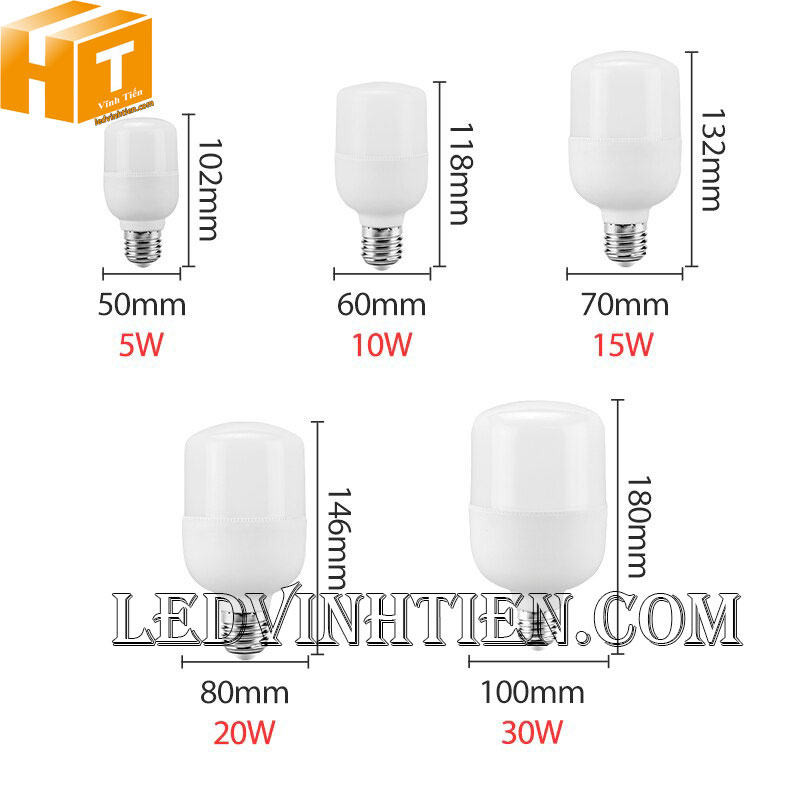 Đèn led búp trụ 5W loại tốt, giá rẻ, chất lượng, dùng chiếu sáng nội thất