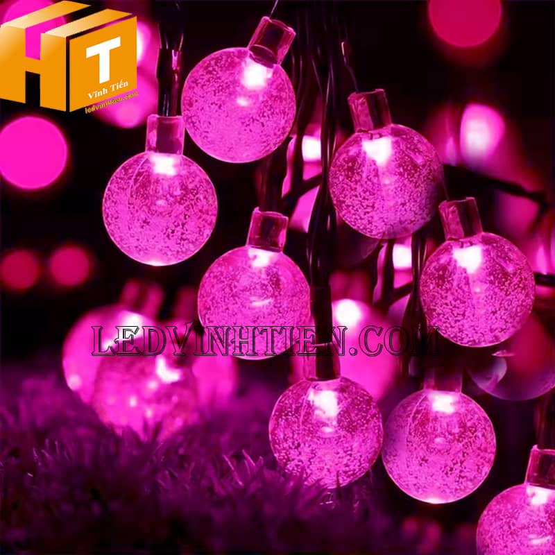 Đèn led bi bọt nước màu hồng