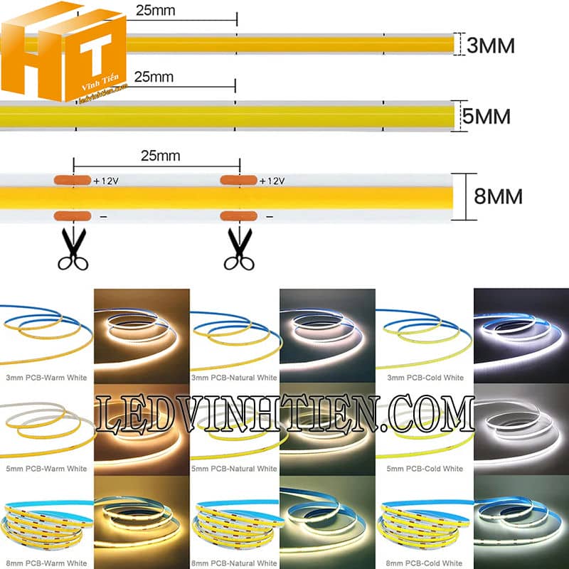 Đèn led dây 12V COB