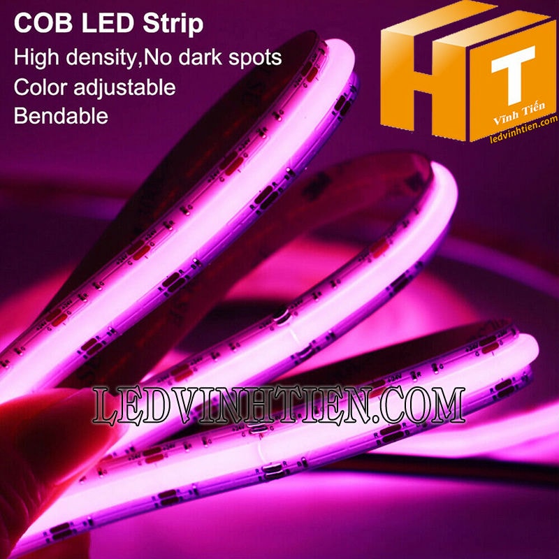 Đèn led dây dán COB 24V màu hồng