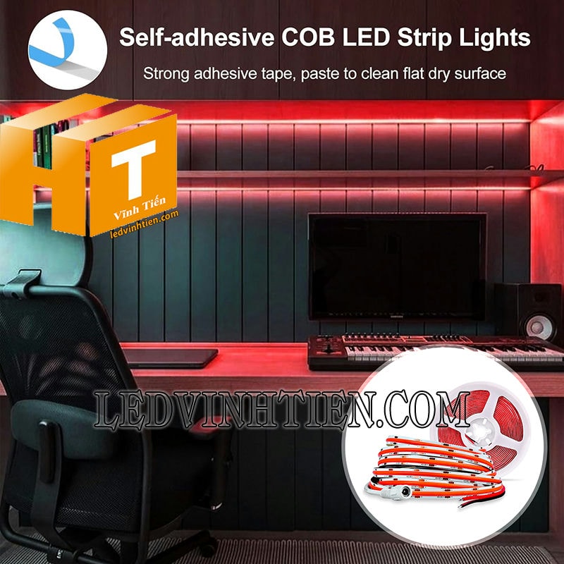 Đèn led dây COB màu đỏ