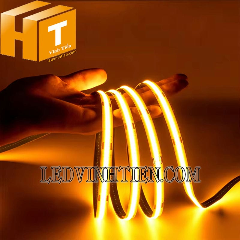 Đèn led dây dán 24V COB ánh sáng màu cam