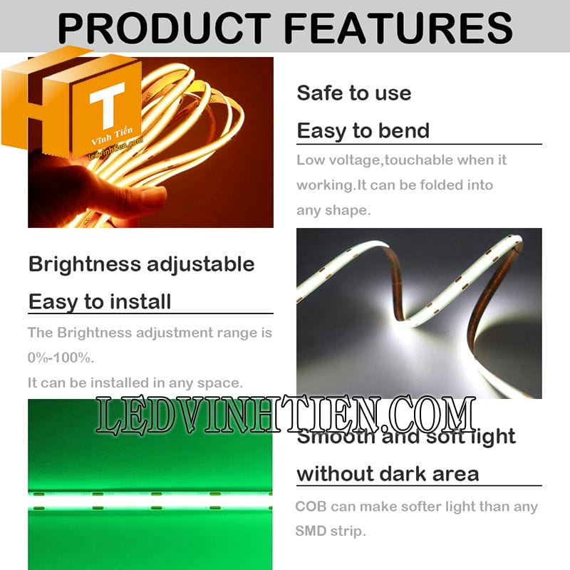 Led dây dán 24V COB giá rẻ
