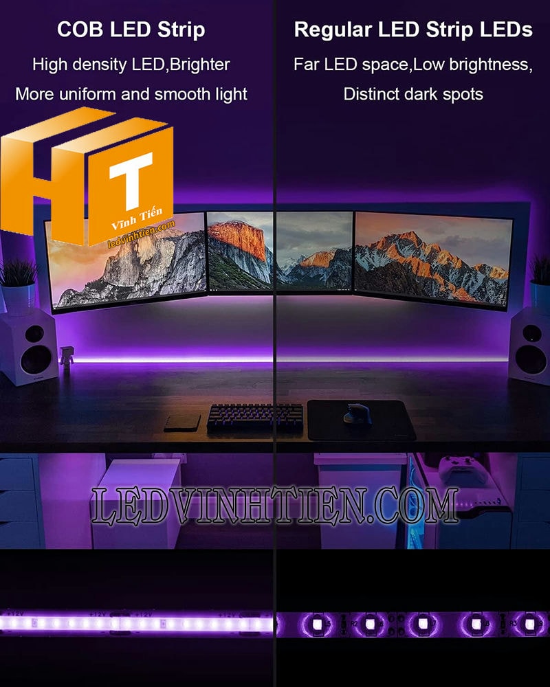 Đèn led dây 24V ánh sáng màu tím