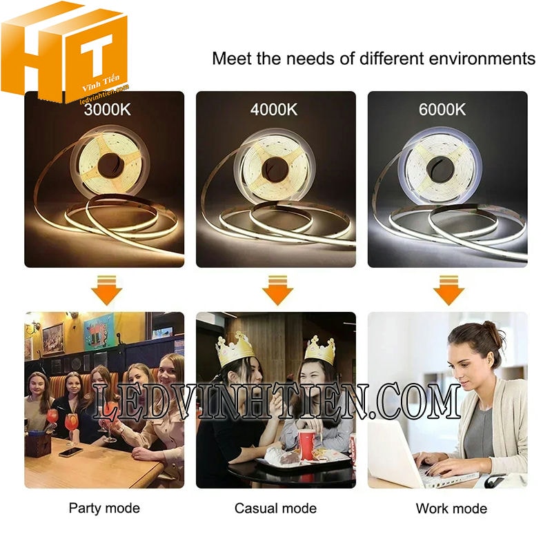 Đèn led dây COB 24V cuộn 5m