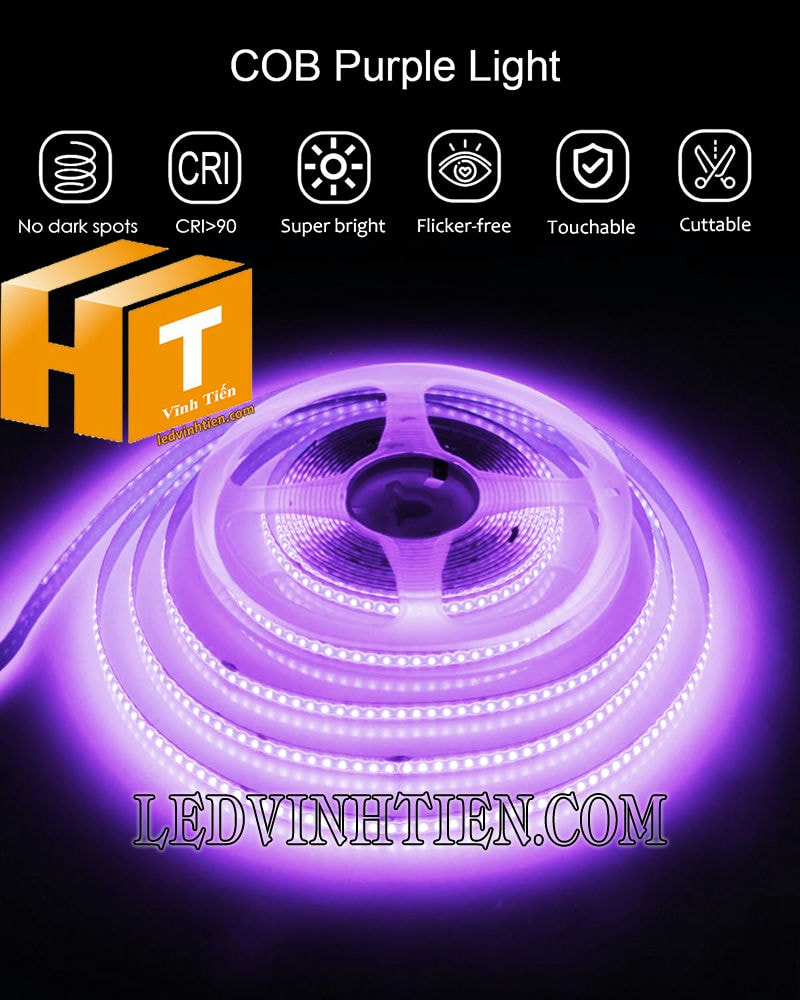 Đèn led dây COB màu tím giá rẻ