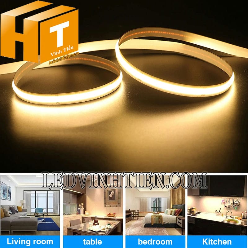 Đèn led dây COB màu vàng đậm