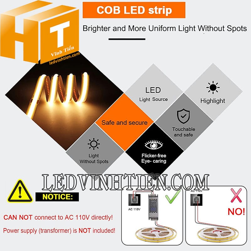 Đèn led dây dán COB 24V