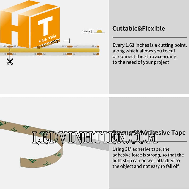 Led dây dán COB 24V loại tốt