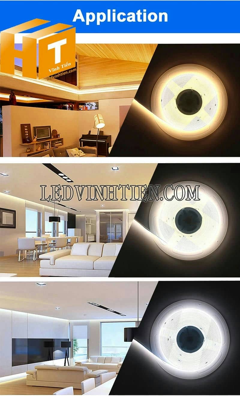 Đèn led dây COB 24V dùng trang trí nội thất