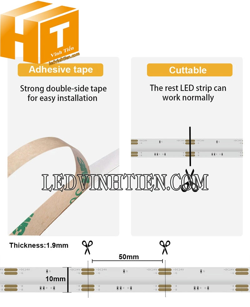 Cuộn đèn led COB 24V loại tốt