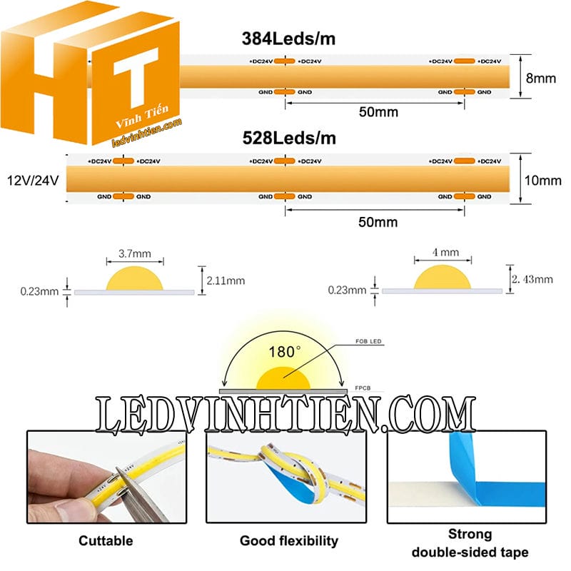 Đèn led dây dẻo COB loại tốt