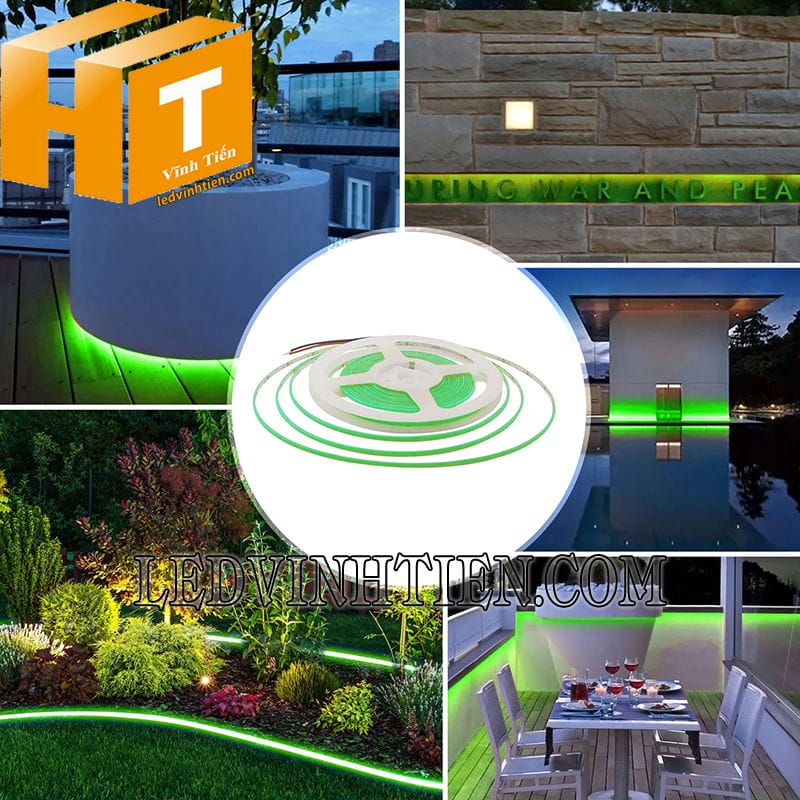 Dây đèn led COB 24V DC màu xanh lá