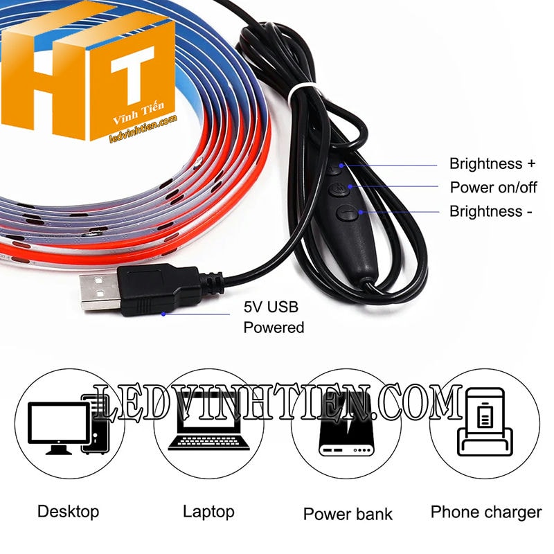 Cuộn đèn led dây 5V màu đỏ
