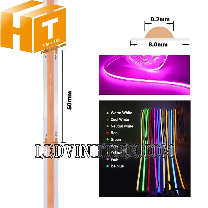 Đèn led dây COB 5V loại tốt
