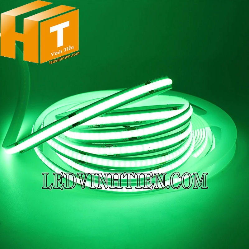 Đèn led dây COB màu xanh lá