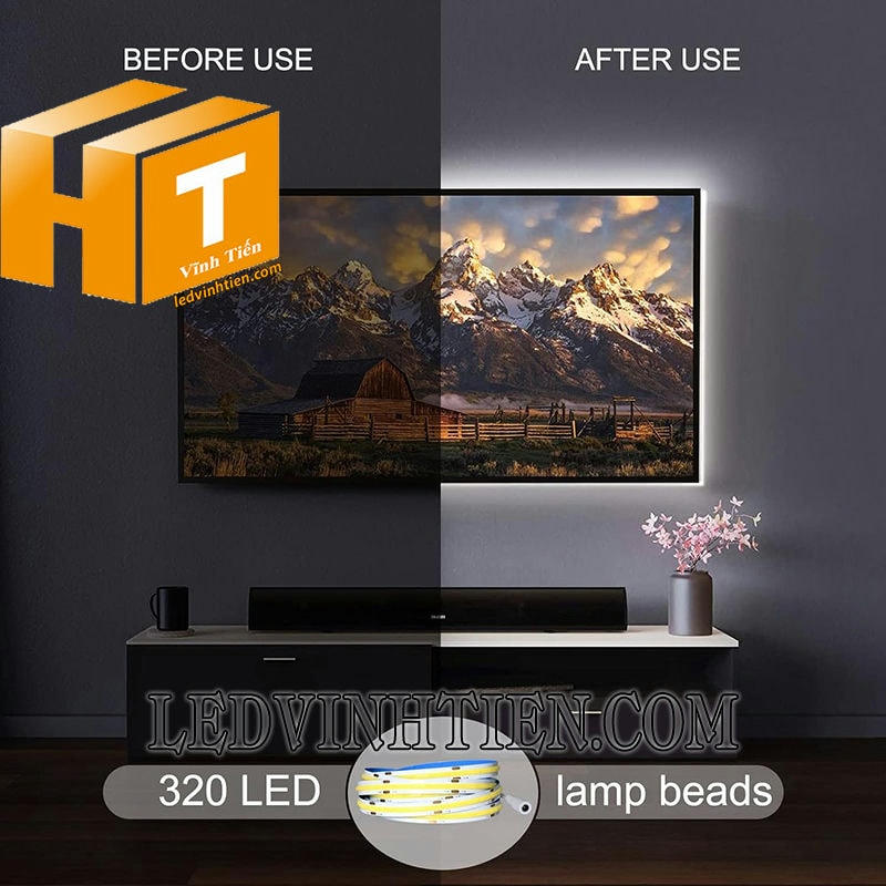 Đèn led dây COB ánh sáng trắng