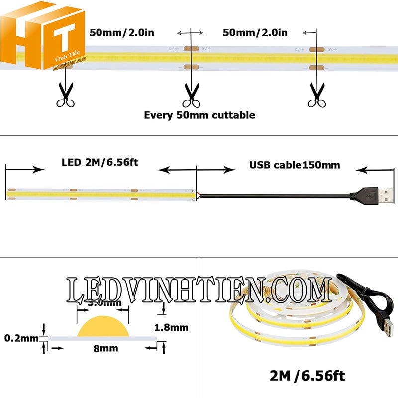 Led dây COB 5V loại tốt