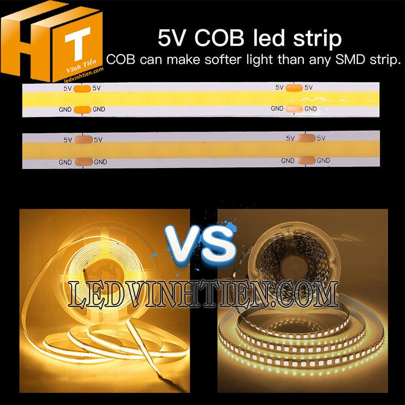 Đèn led dây ánh sáng màu vàng nắng giá rẻ
