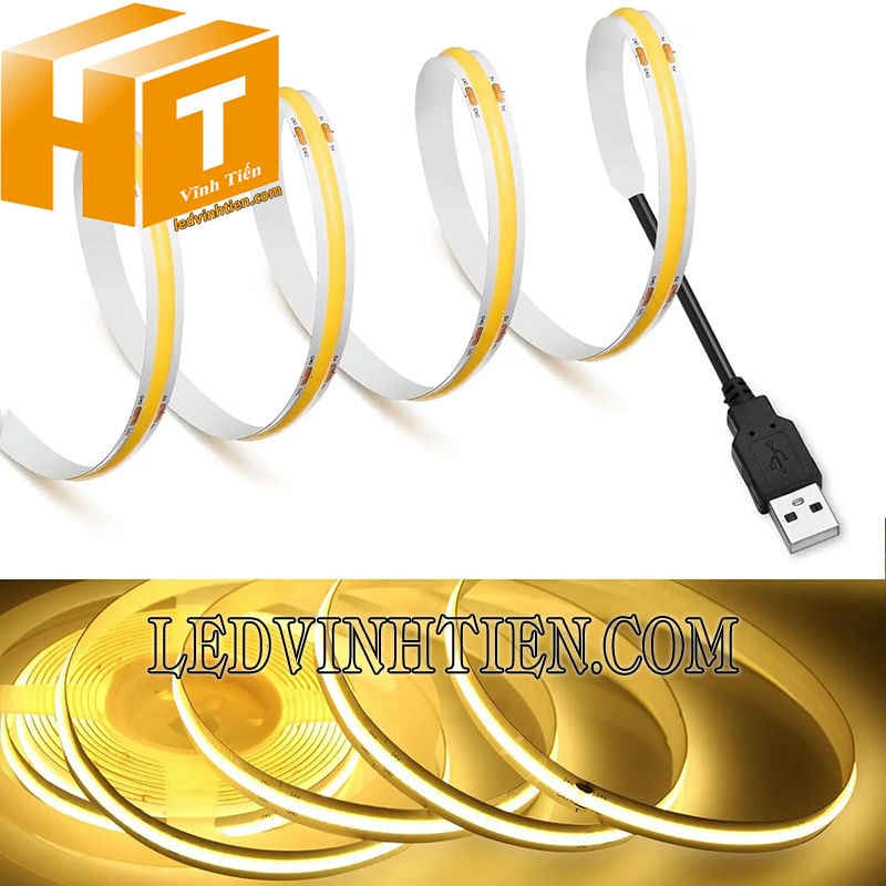 Led dây COB 5V màu vàng nắng