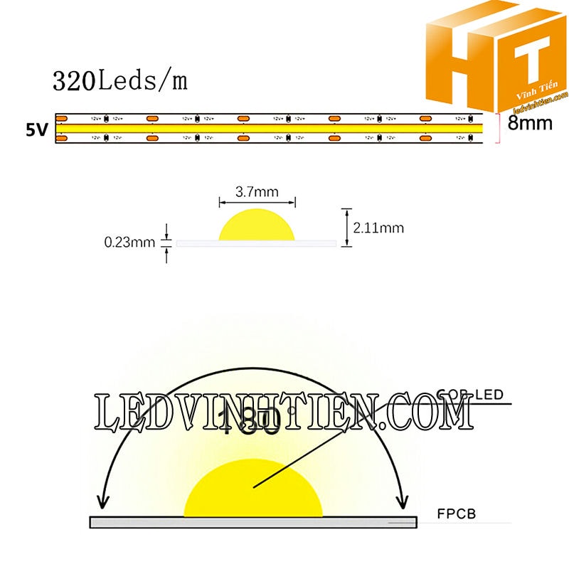 Led dây COB 5V siêu sáng