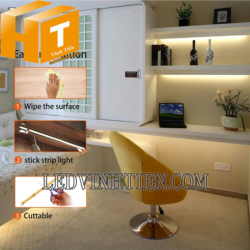 Led dây COB trang trí kệ tủ