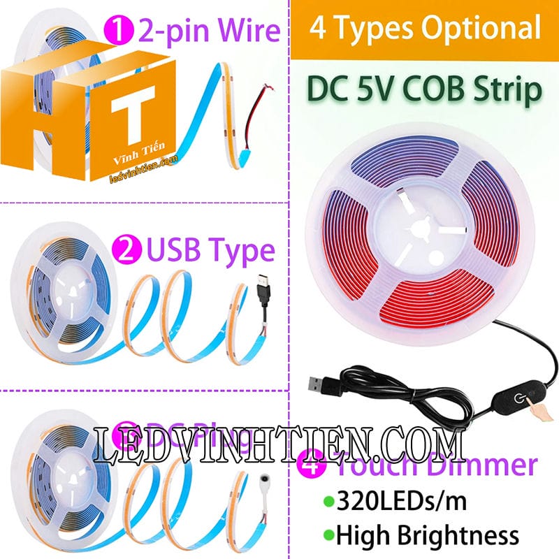 Dây đèn led COB 5V giá rẻ