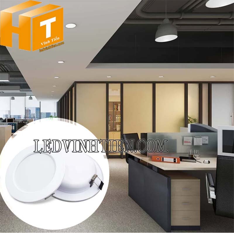 Đèn led downlight 3 màu DLT 9W dùng chiếu sáng văn phòng, nhà ở