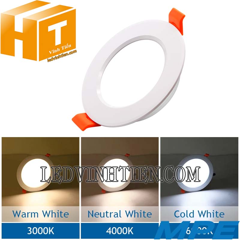 Đèn led downlight 3 màu DLT 5w loại tốt, giá rẻ