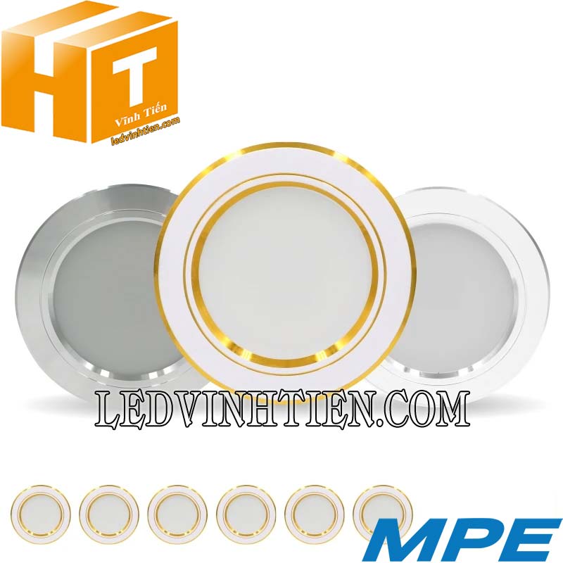 Đèn led downlight DLB 7W viền bạc