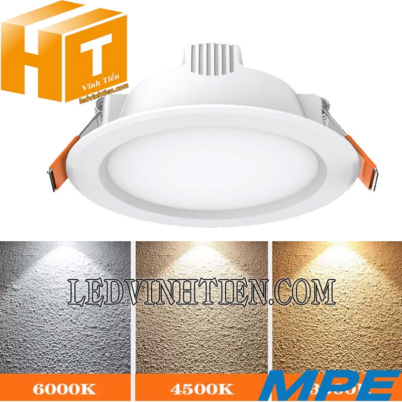 Đèn downlight tích hợp 3 trong 1 nghĩa là 3 màu ánh sáng trong 1 đèn