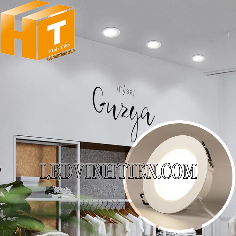 đèn led downlight đổi màu DLE 12W siêu sáng dùng chiếu sáng shop thời trang