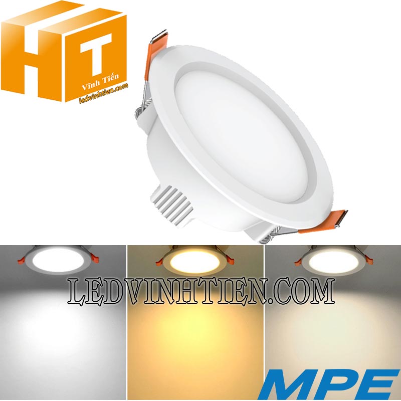 Đèn downlight tích hợp 3 trong 1 nghĩa là 3 màu ánh sáng trong 1 đèn