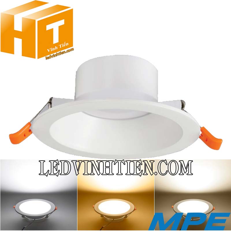 Đèn led downlight âm trần DLF có các màu ánh sáng, trắng, vàng, trung tính