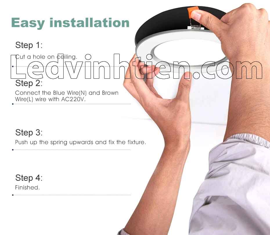 Cách gắn đèn led downlight đúng cách