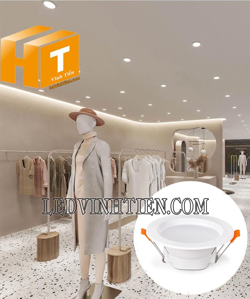 Đèn led downlight MPE DLF 7W siêu sáng, dùng chiếu sáng shop thời trang, văn phòng