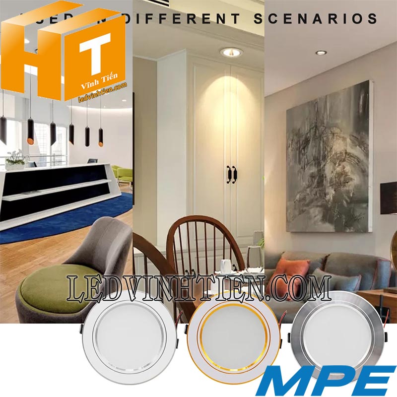 Đèn led downlight DLV 9W Ø105 loại tốt, giá rẻ dùng chiếu sáng văn phòng, nhà ở, biệt thự