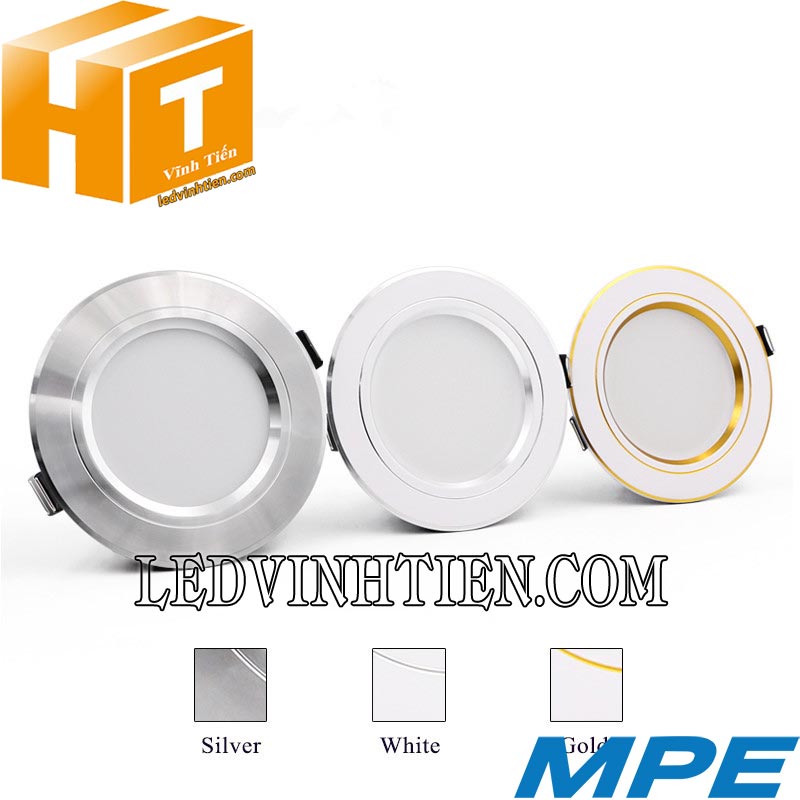 Đèn led downlight DLV 9W viền vàng