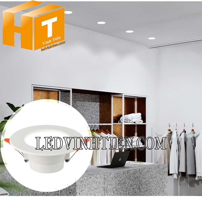 Đèn led downlight 3 màu DLC 12W MPE dùng chiếu sáng shop thời trang, nhà phố, văn phòng