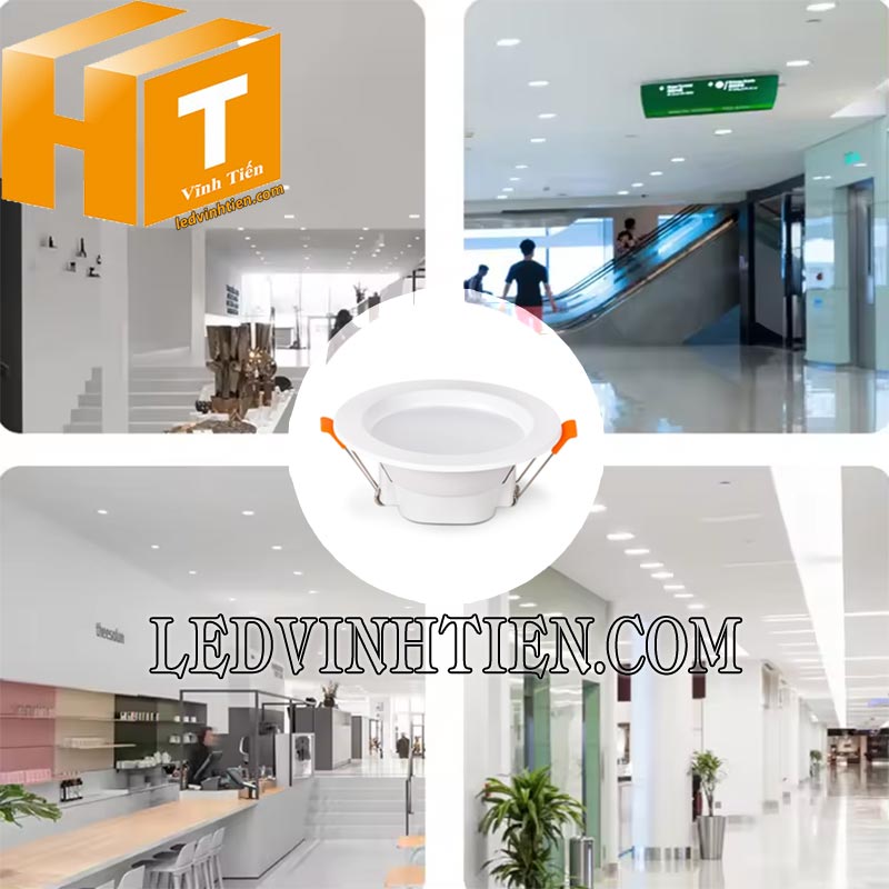 Đèn led downlight 3 màu DLC 24W MPE dùng chiếu sáng văn phòng, biệt thự, phòng khách