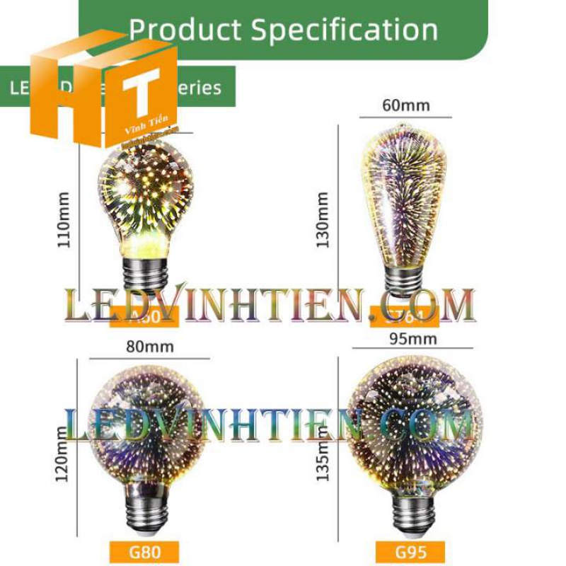 Bóng đèn led edioson 3d thương hiệu vĩnh tiến