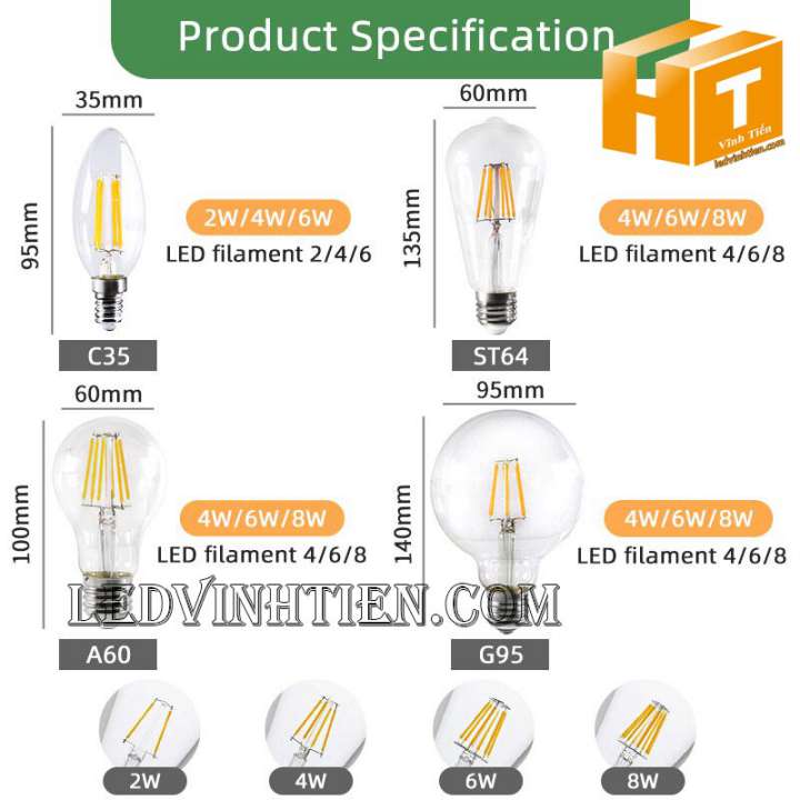 đèn led edison loại tôt