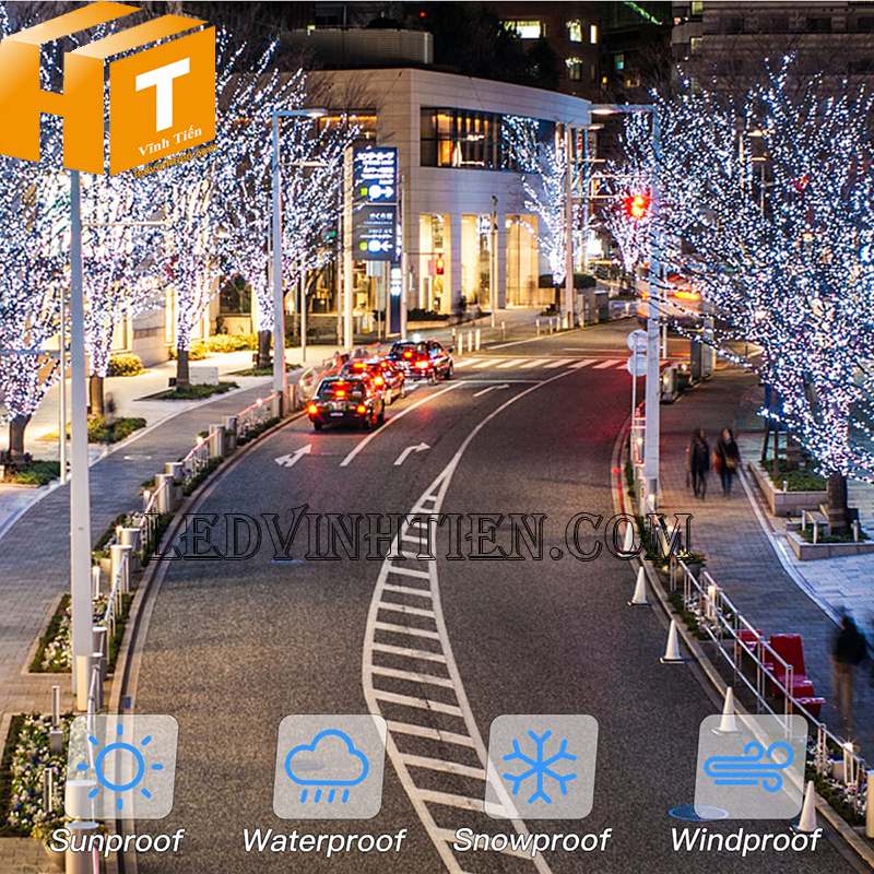 Đèn led trang trí giáng sinh, chớp nháy, dài 100m